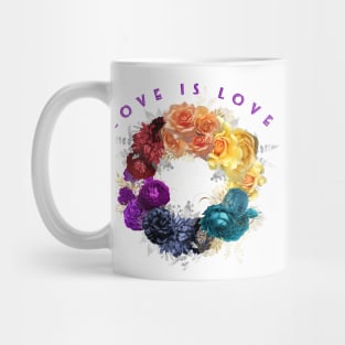 Love is Love - Rainbow wreath - LGBTQ Mug